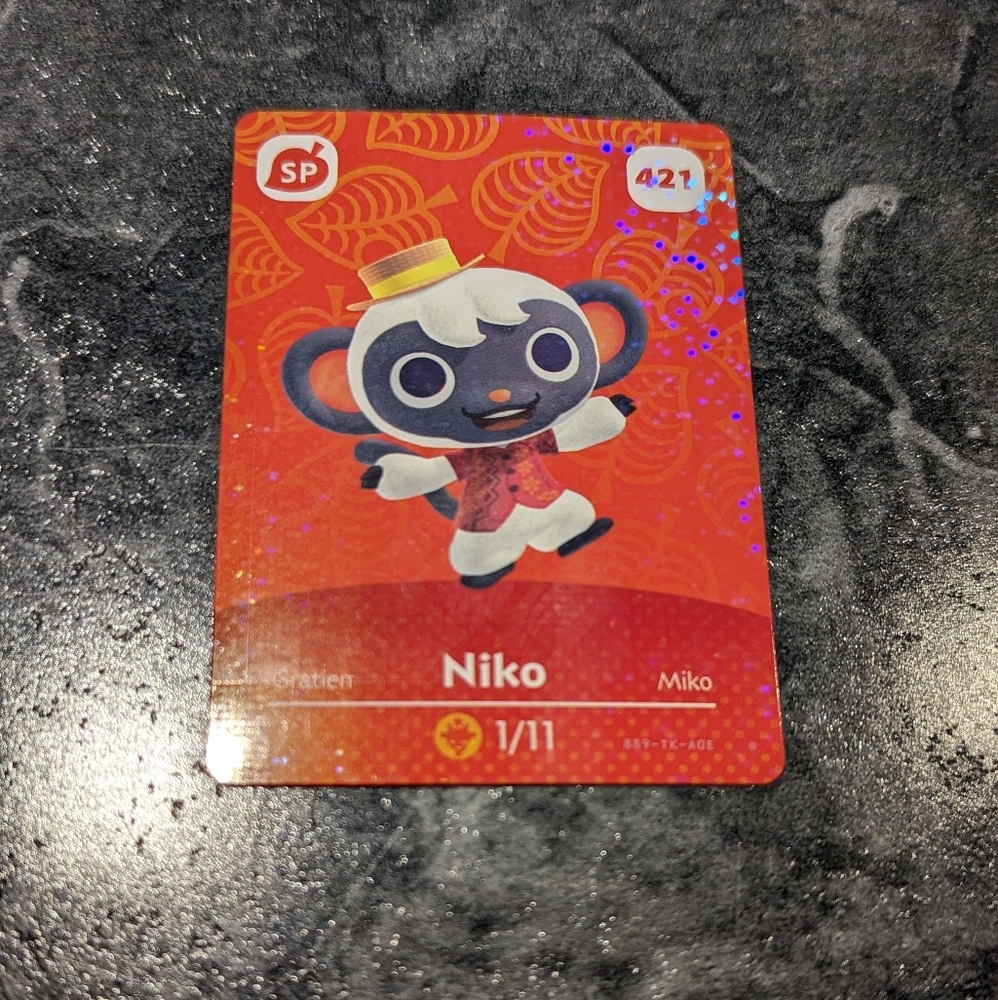 Animal Crossing Amiibo card Nikko never scanned NEW